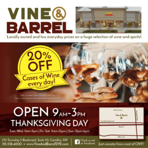 Vine & Barrel Open Thanksgiving 2017